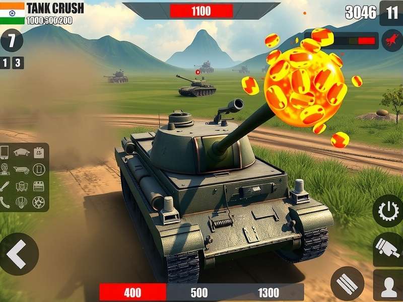 Tank customization screen in Tank Crush India Battle